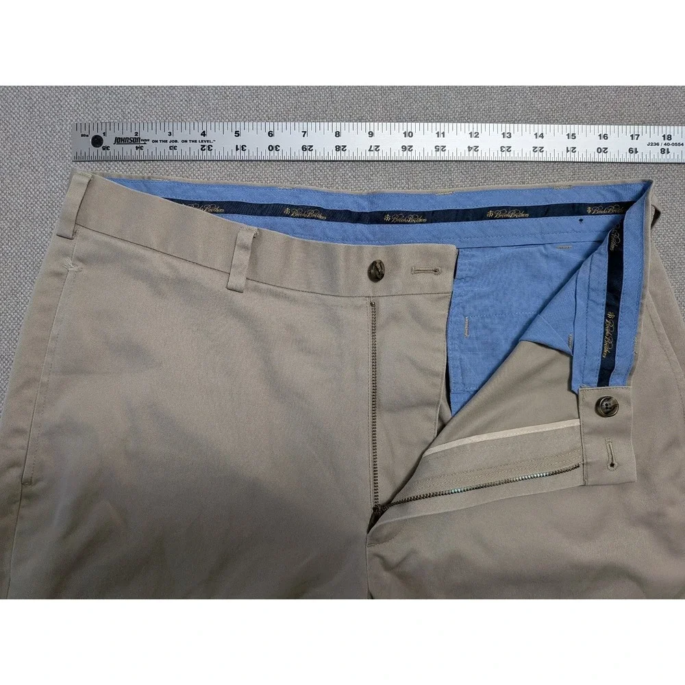 Brooks Brothers Pants Men's 35x30 Khaki Advantage Hudson Chino Flat Front Cotton